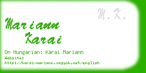 mariann karai business card